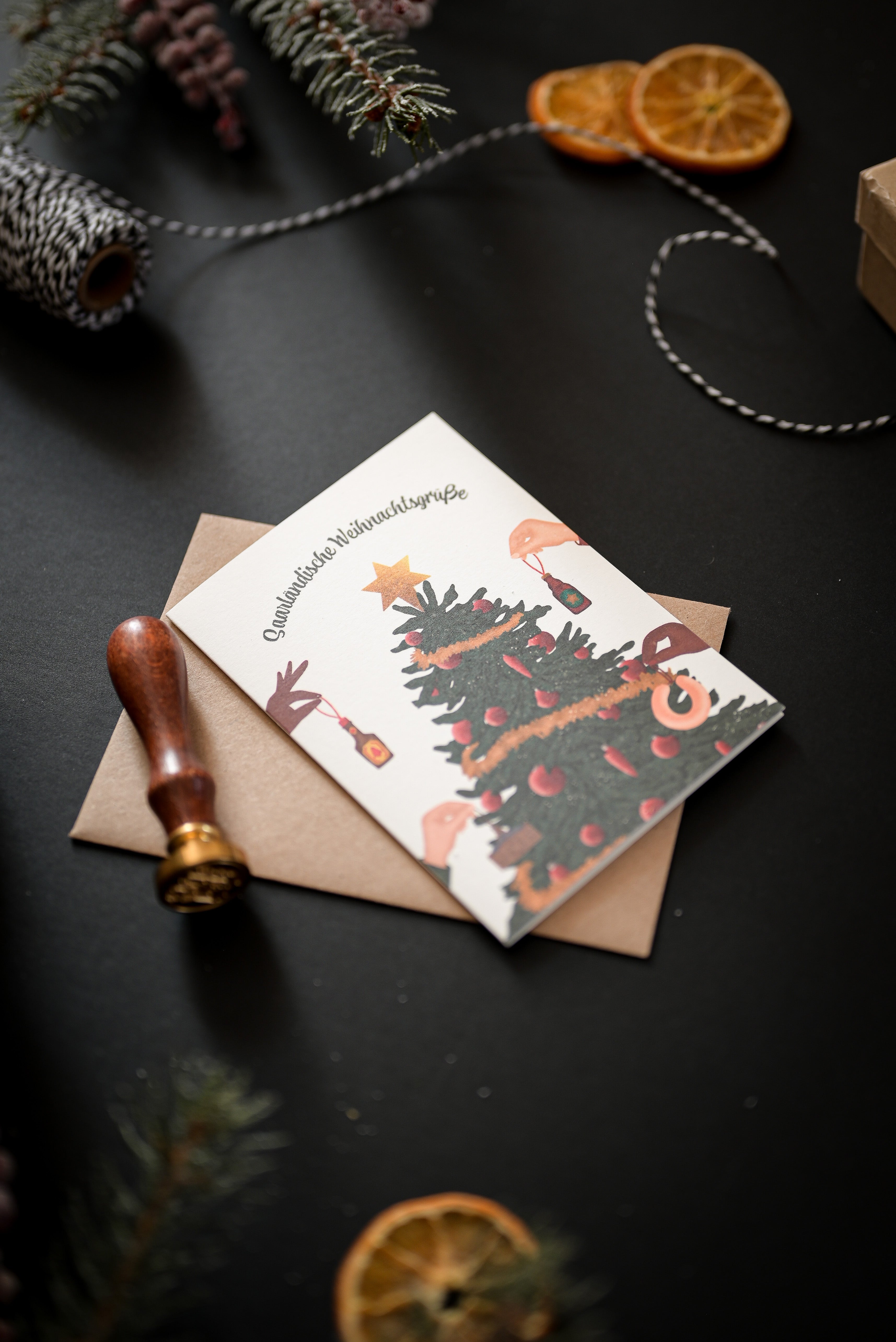 Saarländische Weihnachtskarte "Tannenbaum"