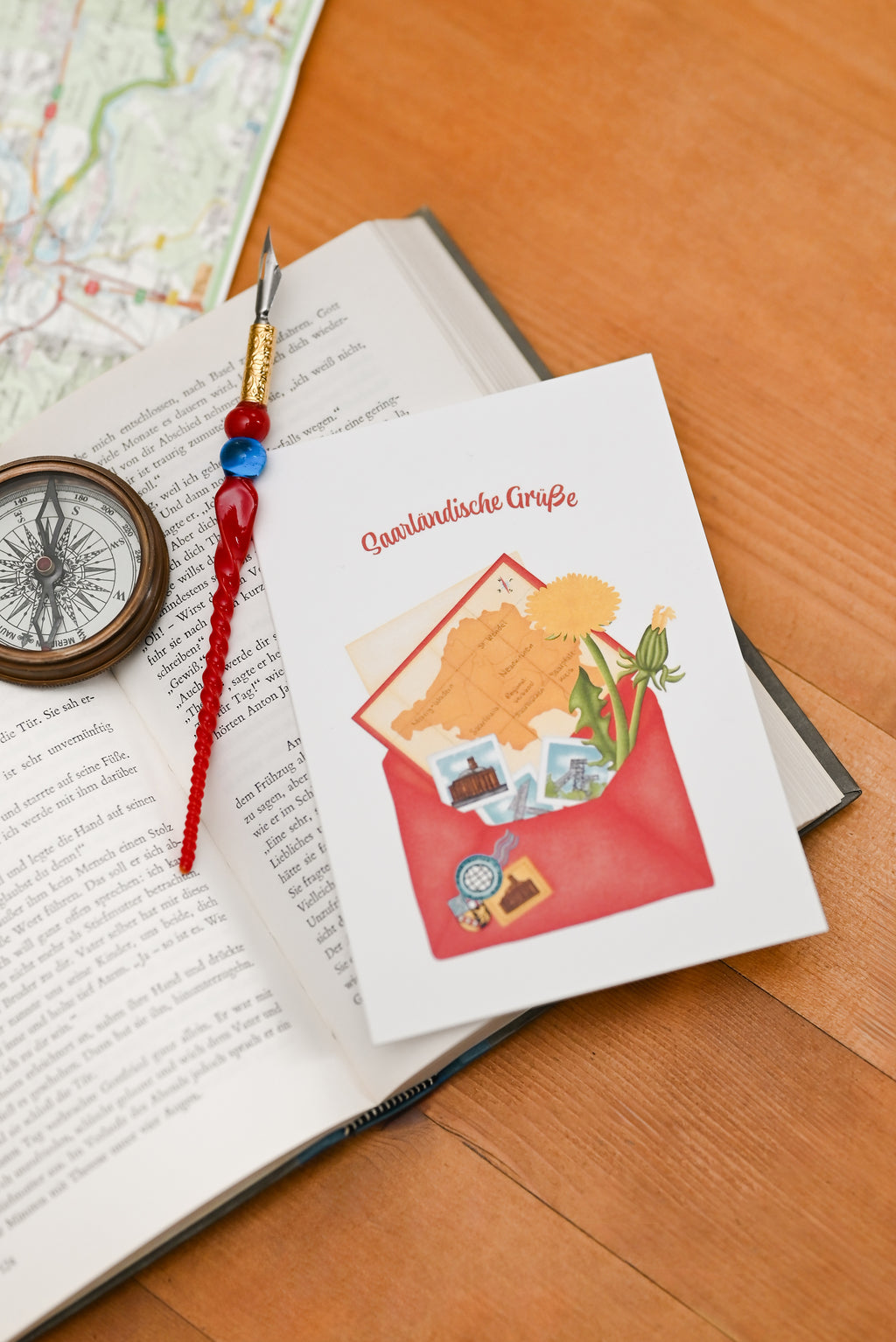 Saarländische Grußkarte "Postkarte"