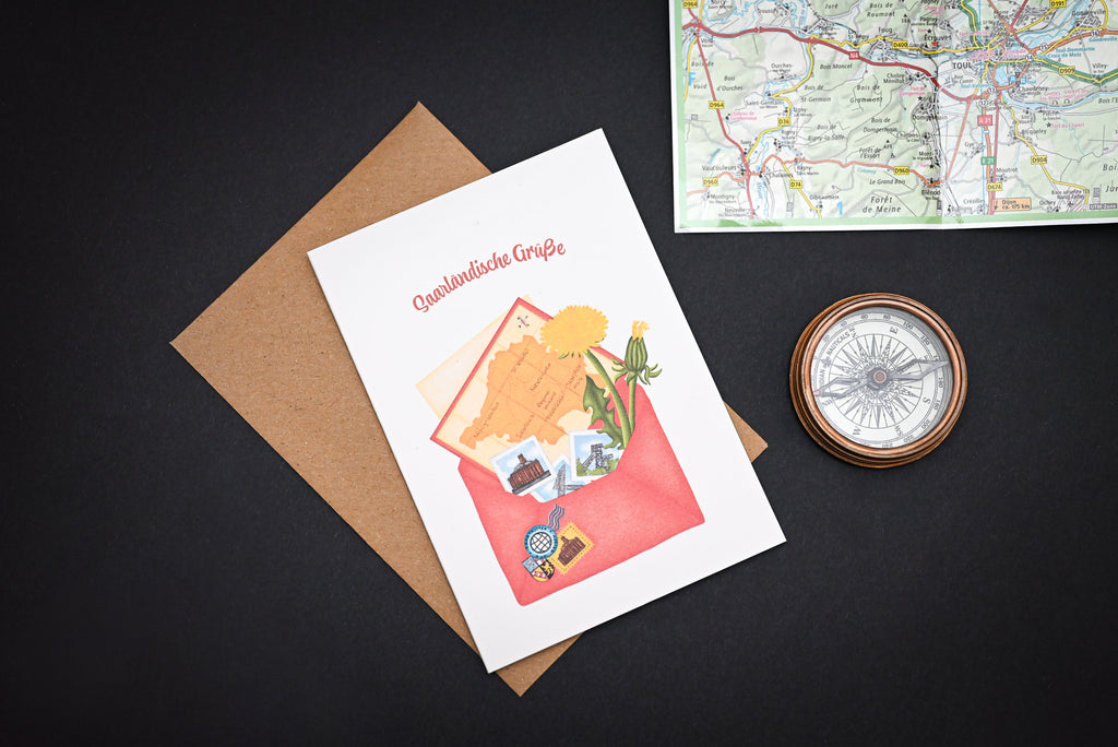Saarländische Grußkarte "Postkarte"