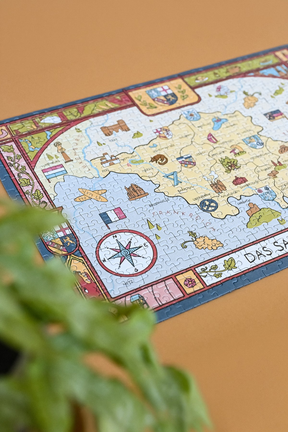 Saarland Puzzle mit 500 Teilen und illustrierter Saarlandkarte – Ansicht 6