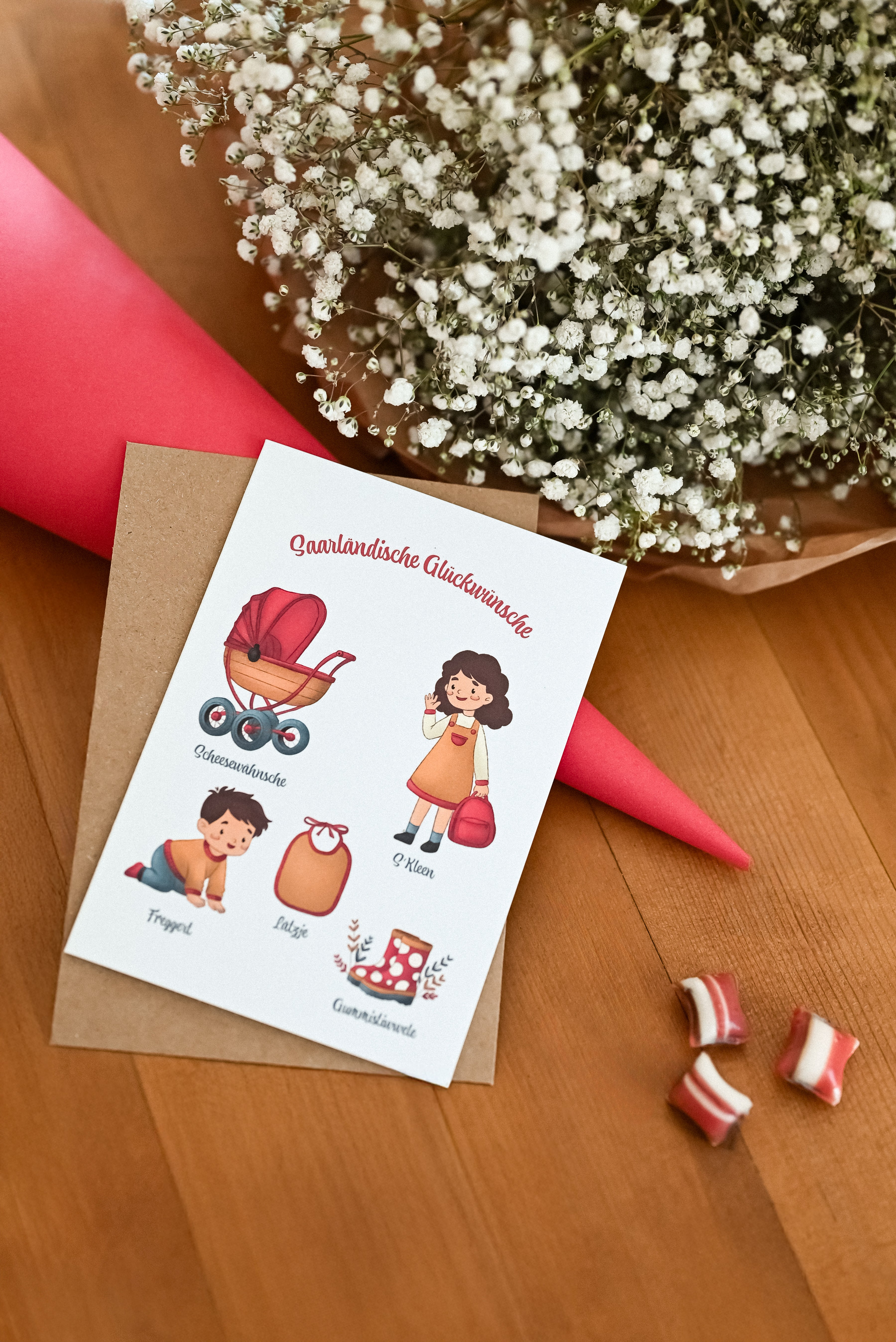 Saarländische Grußkarte "Kleine Saarländer"