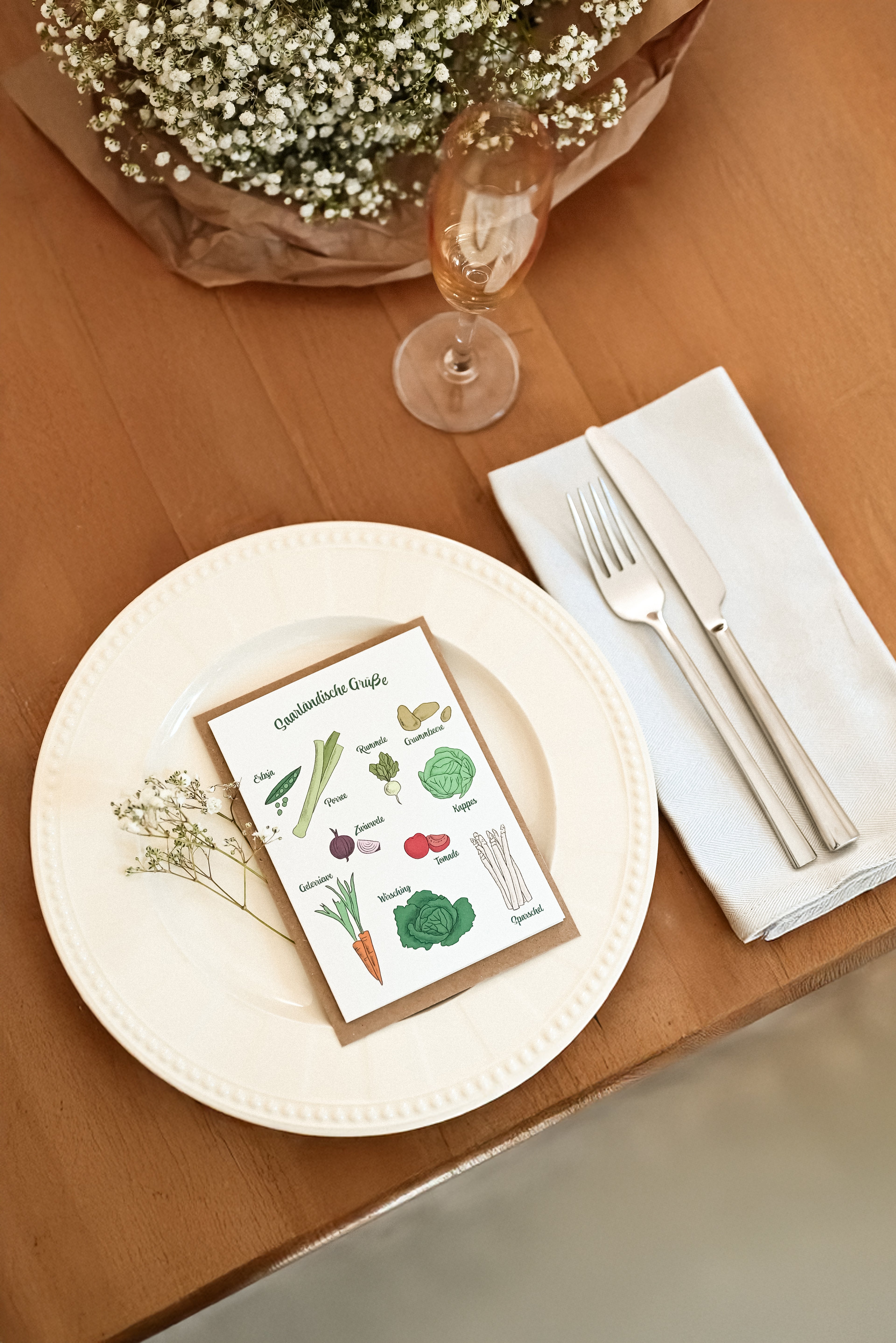 Saarländische Grußkarte "Gemüse"