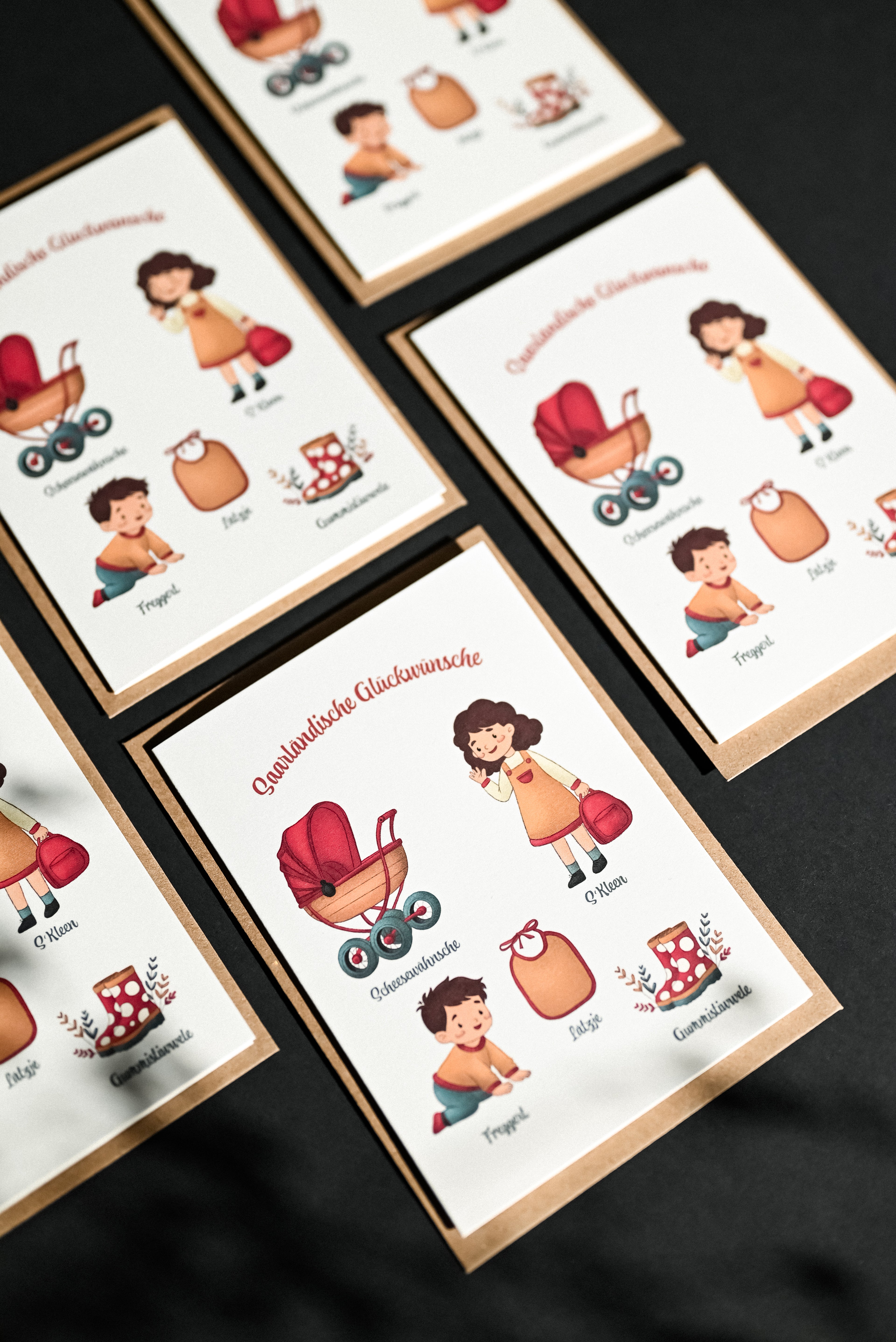 Saarländische Grußkarte "Kleine Saarländer"