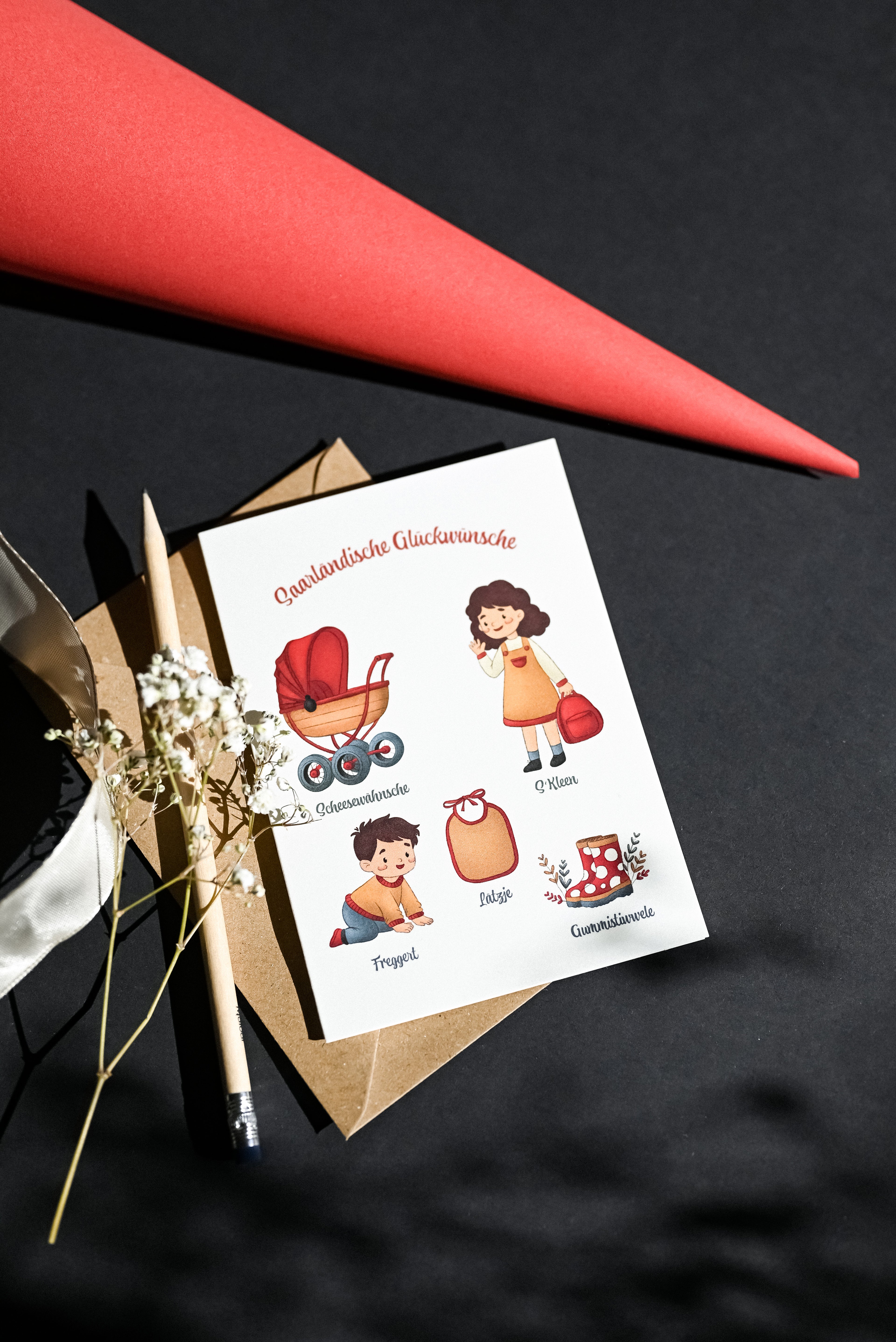 Saarländische Grußkarte "Kleine Saarländer"