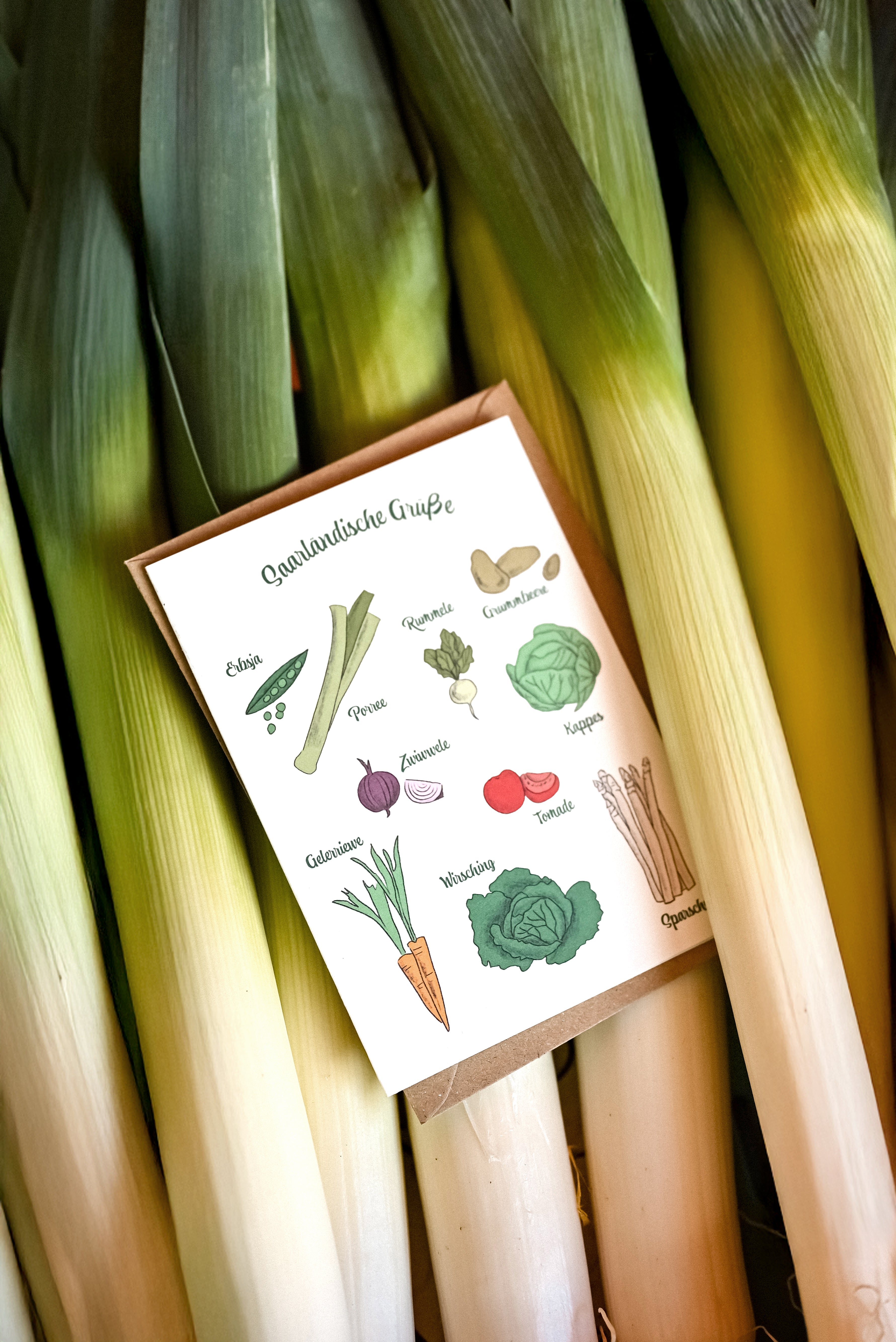 Saarländische Grußkarte "Gemüse"