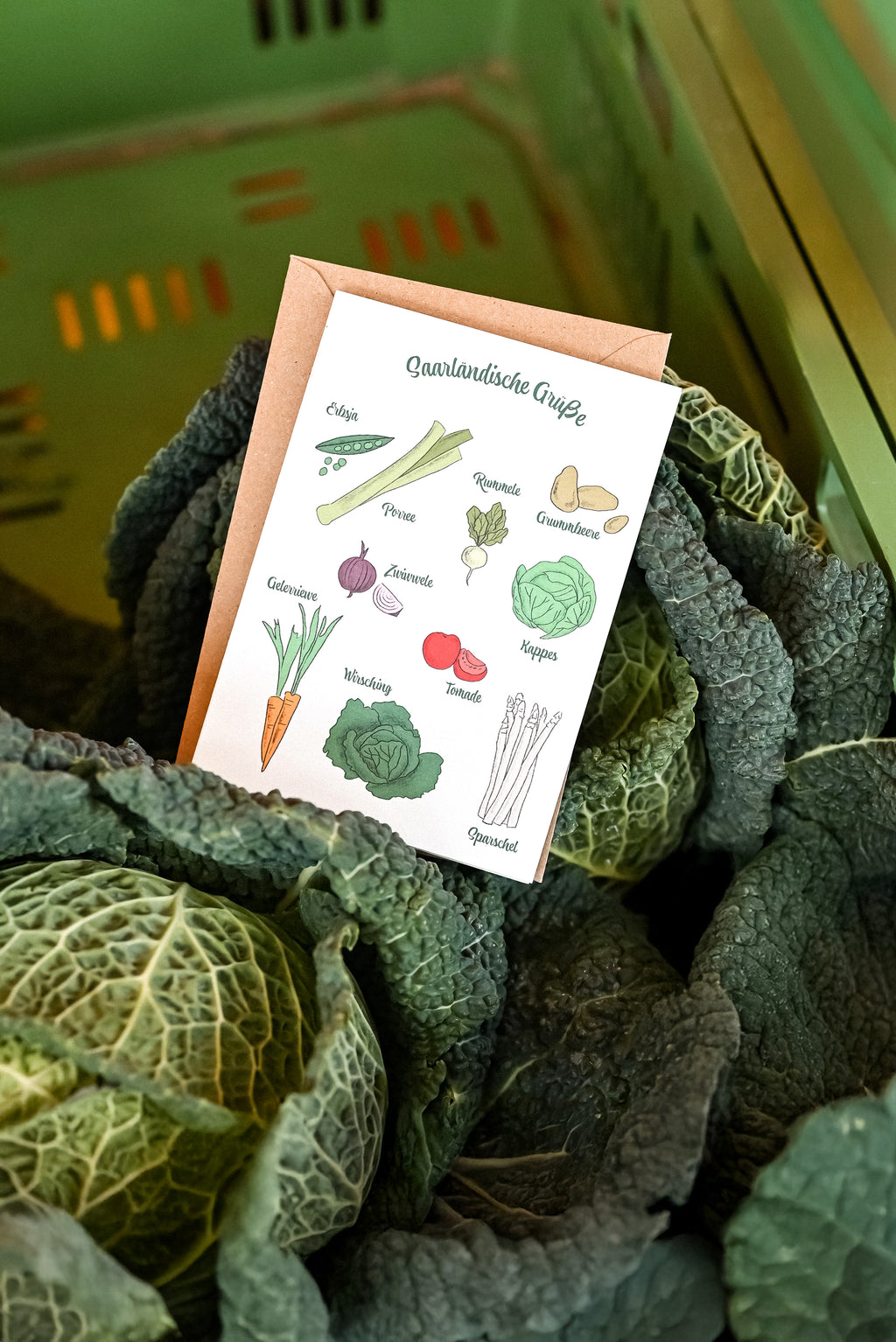 Saarländische Grußkarte "Gemüse"