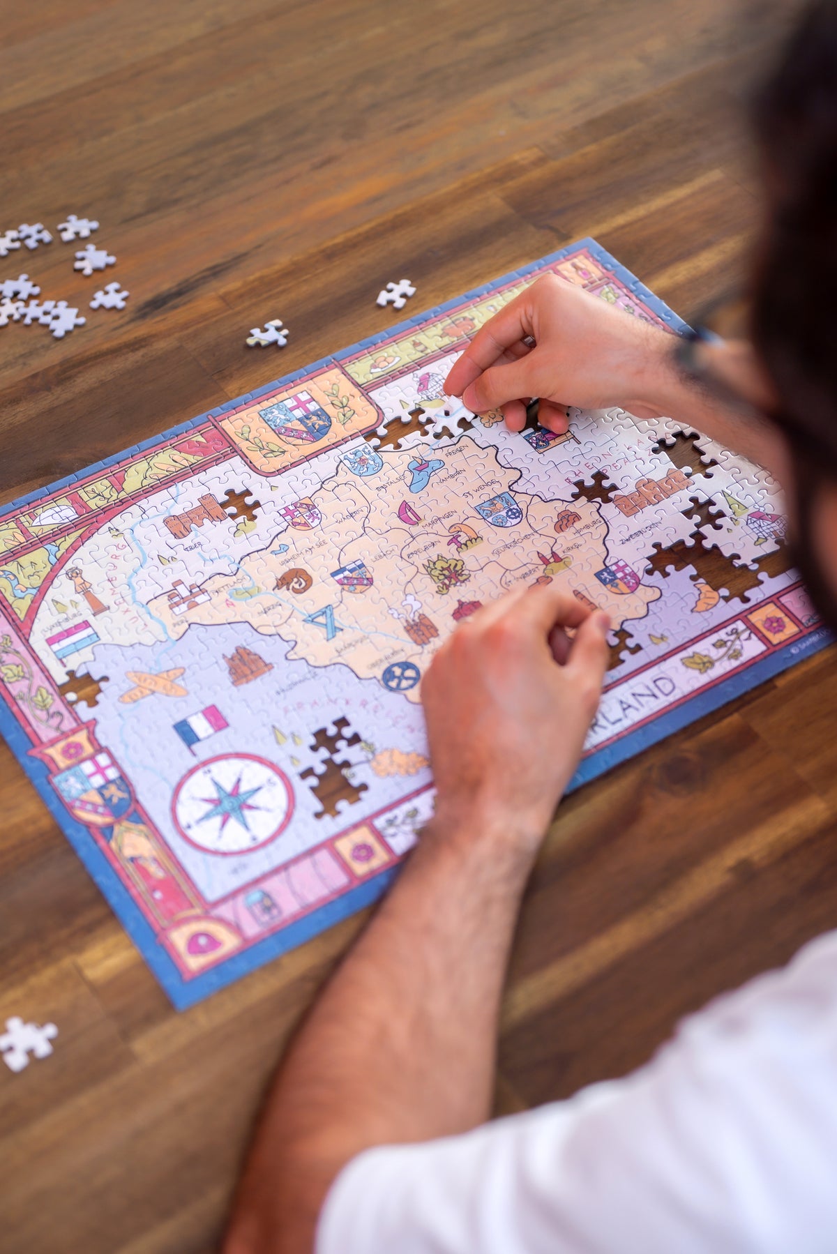 Saarland Puzzle mit 500 Teilen und illustrierter Saarlandkarte – Ansicht 12